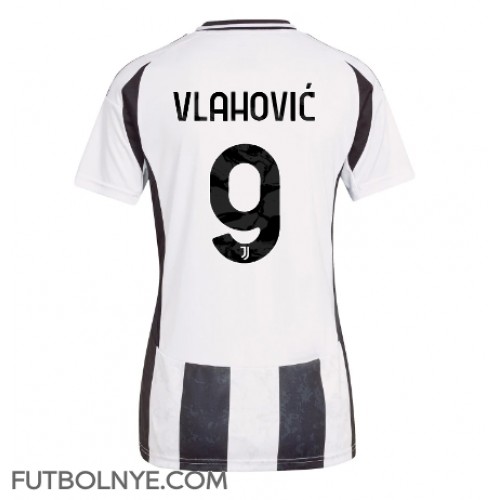 Camiseta Juventus Dusan Vlahovic #9 Primera Equipación para mujer 2024-25 manga corta